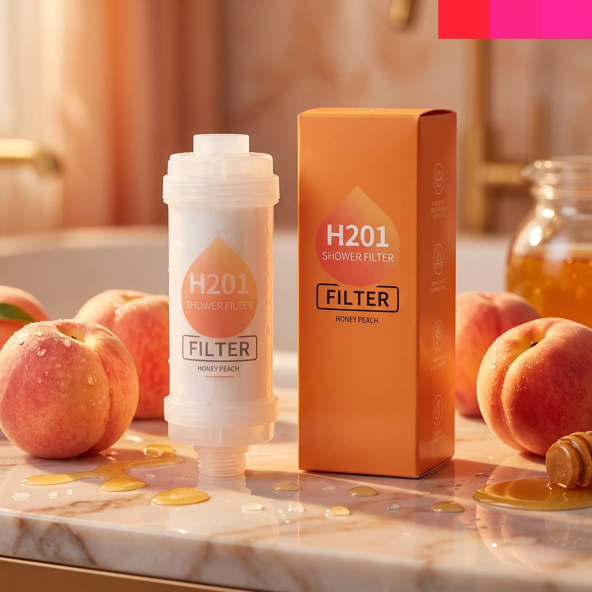Filtre de douche parfumé – texture et matière